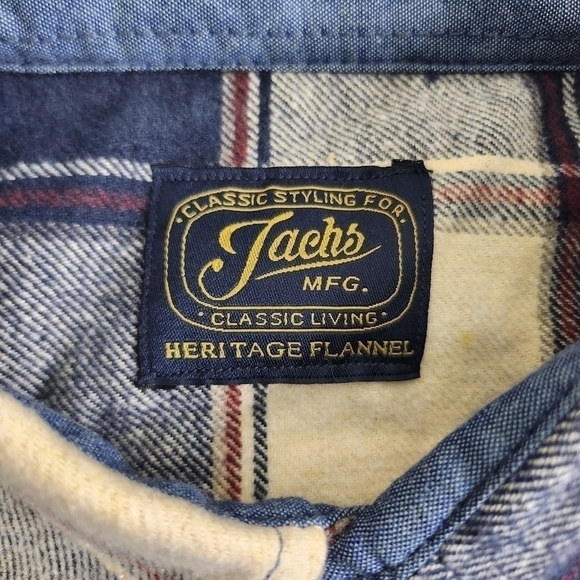 Jachs Shirt Men XXL MFG Hetitage Flannel Plaid Long Sleeve Outdoor Bust Pockets - Picture 5 of 14